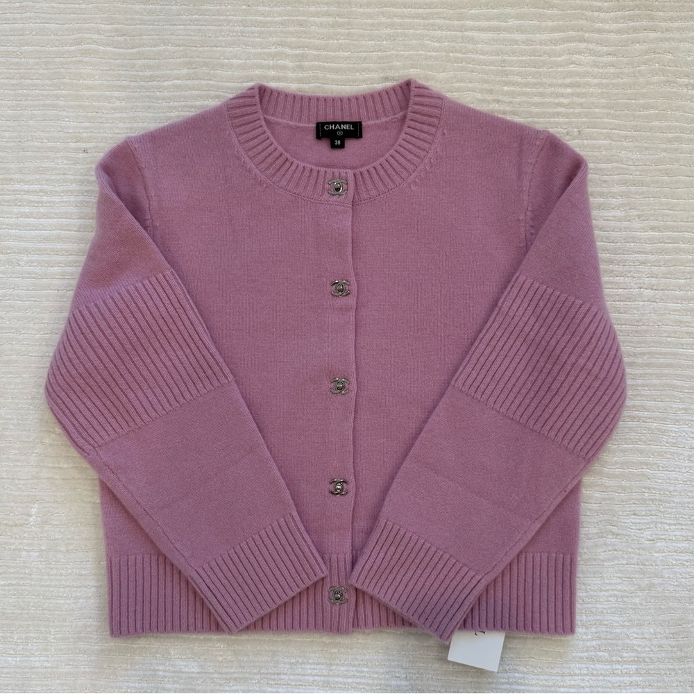Chanel Pink / Purple Interlocking Cs Cardigan - 38 - XS